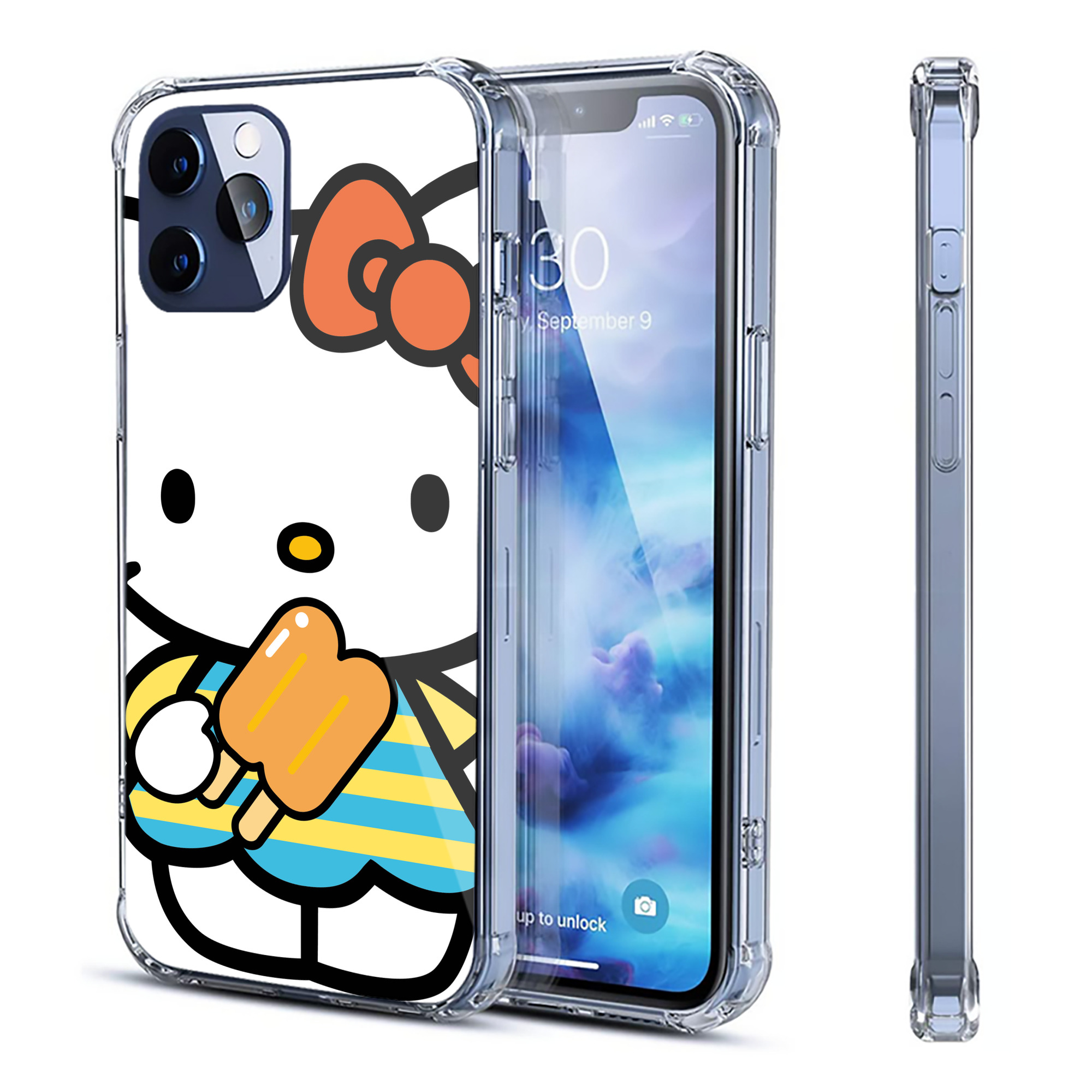 （画像用） Hello Kitty ハローキティ 【iPhone 12シリーズ対応】透明スマホケース（クリアソフトケース）